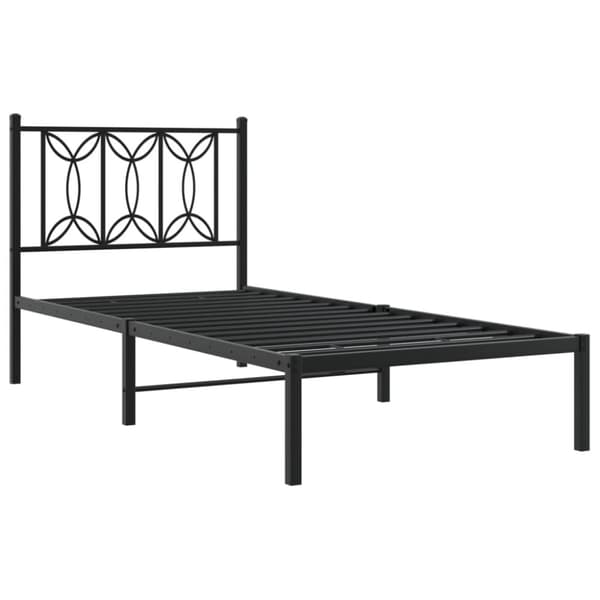 vidaXL sengeramme med sengegavl 80x200 cm metal sort
