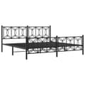 Miniatyrbilde 3 av 9: vidaXL Sengeramme i metall med hode- og fotgavl svart 193x203 cm