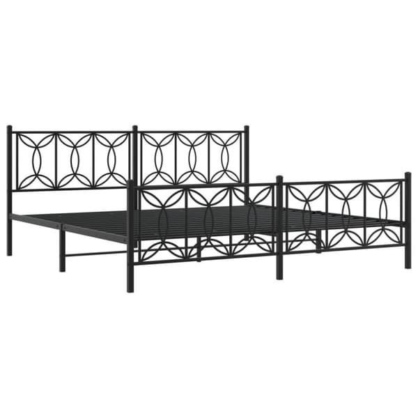 vidaXL Sengeramme i metall med hode- og fotgavl svart 193x203 cm