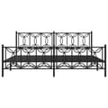 Miniatyrbilde 5 av 9: vidaXL Sengeramme i metall med hode- og fotgavl svart 193x203 cm