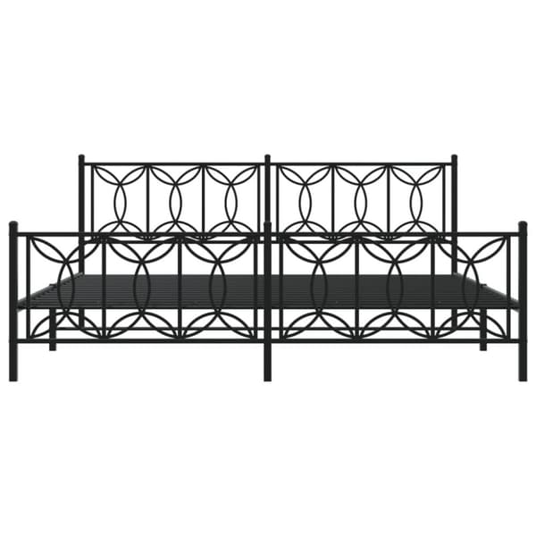 vidaXL Sengeramme i metall med hode- og fotgavl svart 193x203 cm