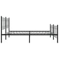 Miniatyrbilde 6 av 9: vidaXL Sengeramme i metall med hode- og fotgavl svart 193x203 cm