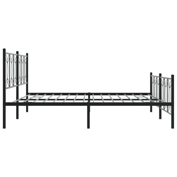 vidaXL Sengeramme i metall med hode- og fotgavl svart 193x203 cm