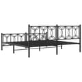 Miniatyrbilde 7 av 9: vidaXL Sengeramme i metall med hode- og fotgavl svart 193x203 cm