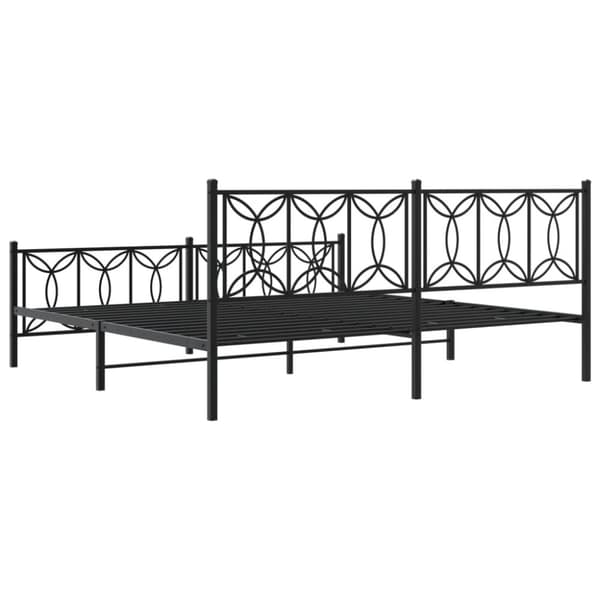 vidaXL Sengeramme i metall med hode- og fotgavl svart 193x203 cm