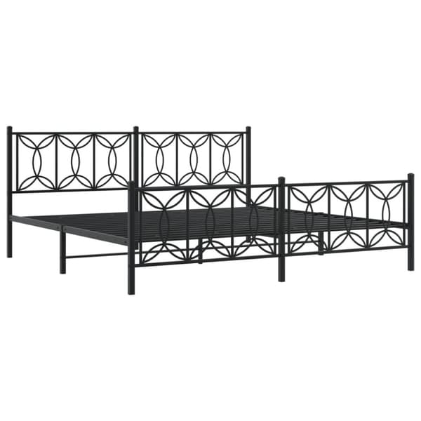 vidaXL Sengeramme i metall med hode- og fotgavl svart 193x203 cm