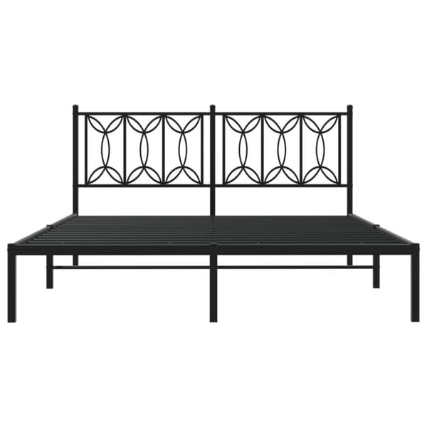 vidaXL sengeramme med sengegavl 160x200 cm metal sort