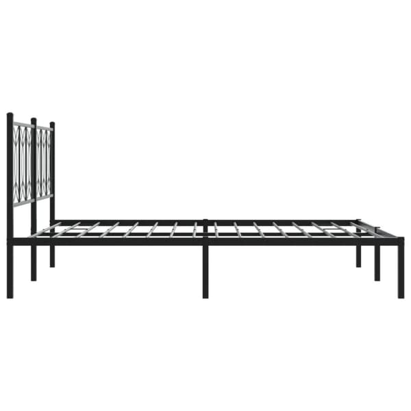 vidaXL sengeramme med sengegavl 160x200 cm metal sort