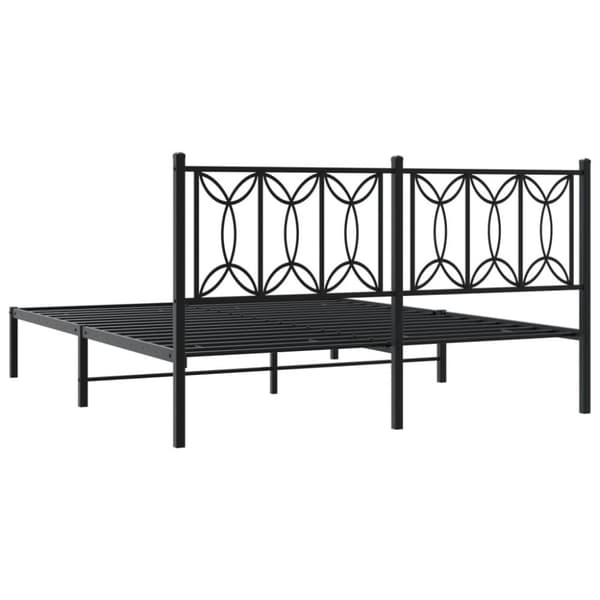 vidaXL sengeramme med sengegavl 160x200 cm metal sort