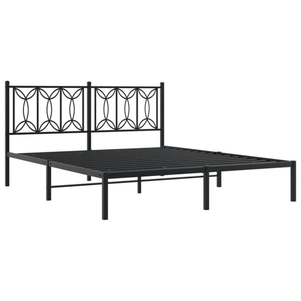 vidaXL sengeramme med sengegavl 160x200 cm metal sort