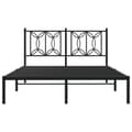 Miniatyrbilde 5 av 9: vidaXL Sengeramme i metall med hodegavl svart 135x190 cm