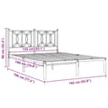 Miniatyrbilde 9 av 9: vidaXL Sengeramme i metall med hodegavl svart 135x190 cm