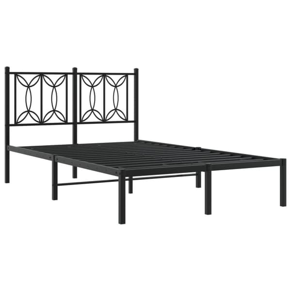 vidaXL Sengeramme i metall med hodegavl svart 120x190 cm