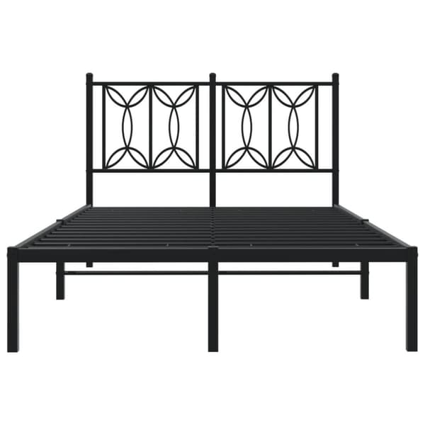 vidaXL Sengeramme i metall med hodegavl svart 120x190 cm