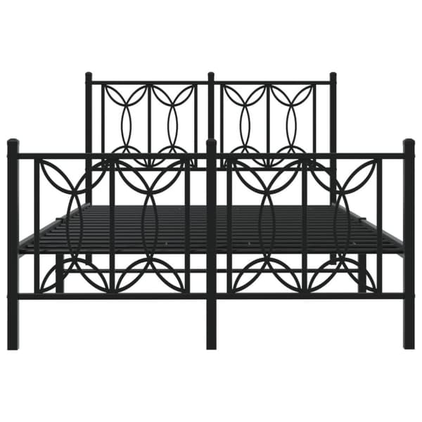 vidaXL sengeramme med sengegavl og fodgærde 120x200 cm metal sort