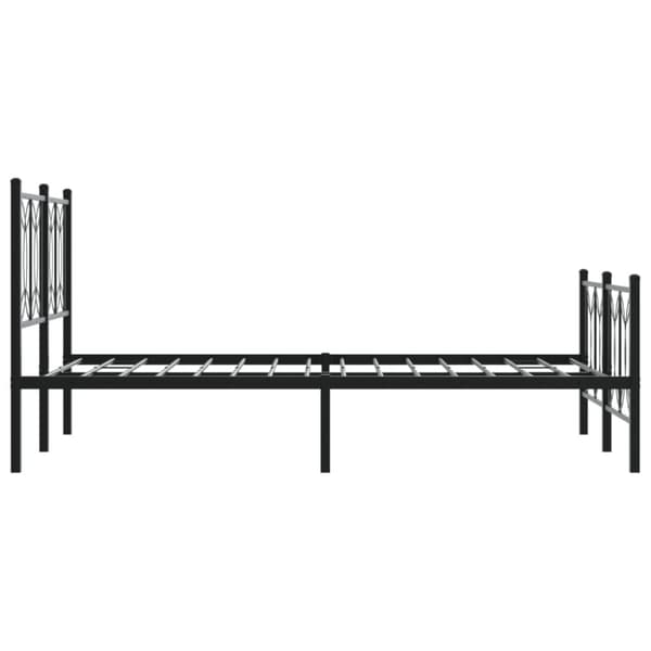 vidaXL sengeramme med sengegavl og fodgærde 120x200 cm metal sort