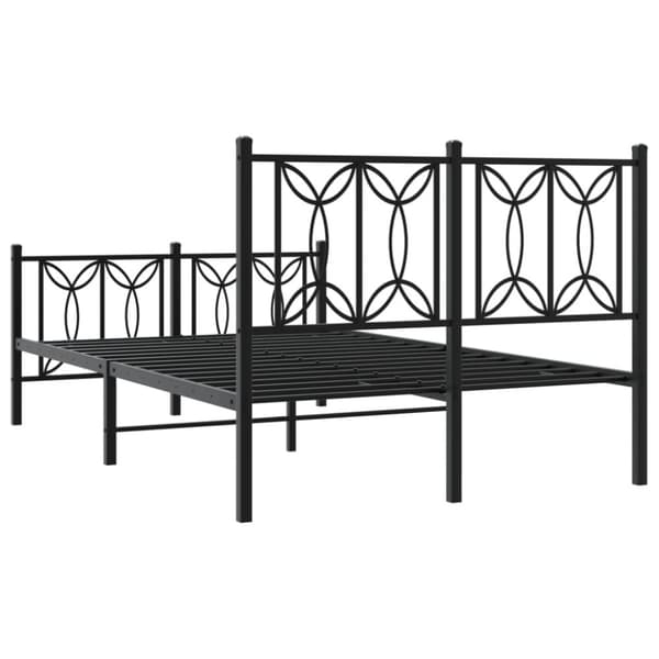 vidaXL sengeramme med sengegavl og fodgærde 120x200 cm metal sort