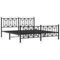 Miniatyrbillede 3 af 9: vidaXL sengeramme med sengegavl og fodgærde 180x200 cm metal sort