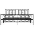 Miniatyrbillede 5 af 9: vidaXL sengeramme med sengegavl og fodgærde 180x200 cm metal sort