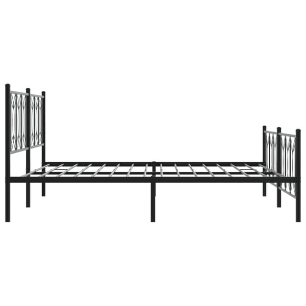 vidaXL sengeramme med sengegavl og fodgærde 180x200 cm metal sort