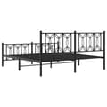Miniatyrbillede 7 af 9: vidaXL sengeramme med sengegavl og fodgærde 180x200 cm metal sort