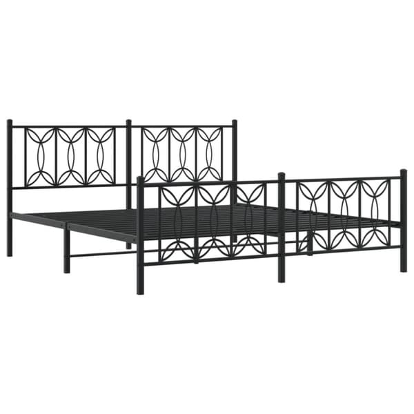 vidaXL sengeramme med sengegavl og fodgærde 180x200 cm metal sort