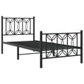 Miniatyrbillede 3 af 9: vidaXL sengeramme med sengegavl og fodgærde 90x190 cm metal sort
