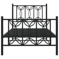 Miniatyrbillede 5 af 9: vidaXL sengeramme med sengegavl og fodgærde 90x190 cm metal sort