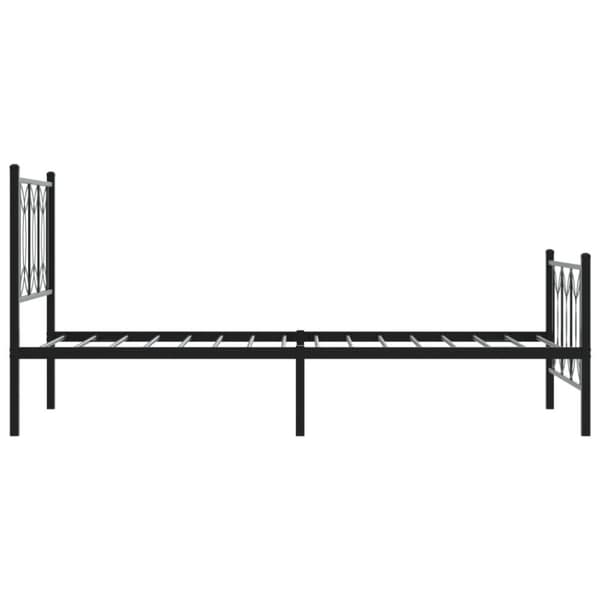 vidaXL sengeramme med sengegavl og fodgærde 90x190 cm metal sort