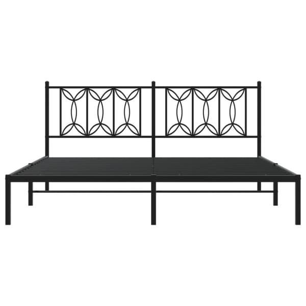 vidaXL Sengeramme i metall med sengegavl svart 183x213 cm