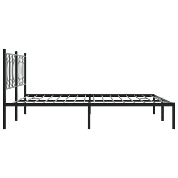 vidaXL Sengeramme i metall med sengegavl svart 183x213 cm