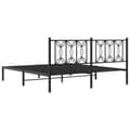 Miniatyrbilde 7 av 9: vidaXL Sengeramme i metall med sengegavl svart 183x213 cm