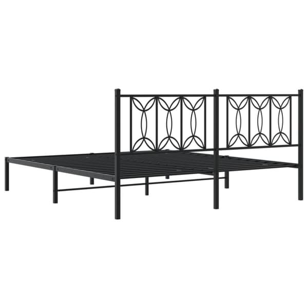 vidaXL Sengeramme i metall med sengegavl svart 183x213 cm
