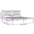Miniatyrbilde 9 av 9: vidaXL Sengeramme i metall med sengegavl svart 183x213 cm
