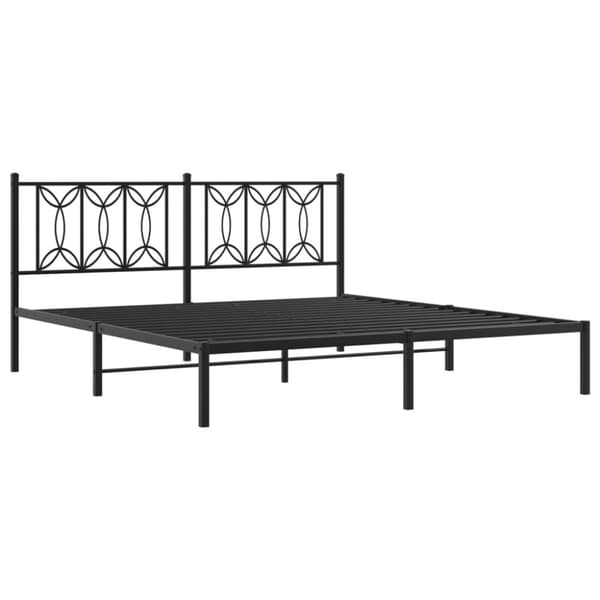 vidaXL Sengeramme i metall med sengegavl svart 183x213 cm