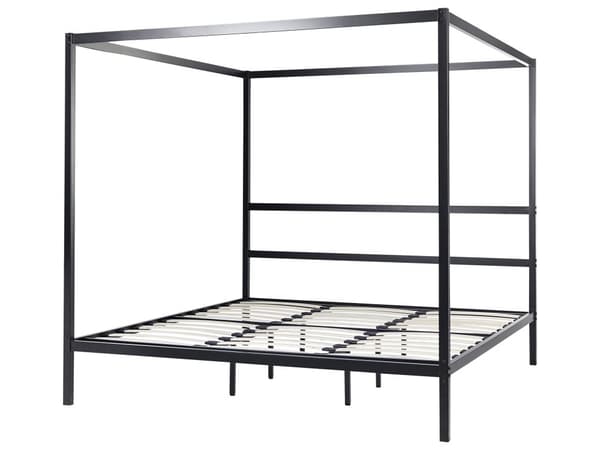Himmelseng i sort metal 180 x 200 cm moderne design minimalistisk