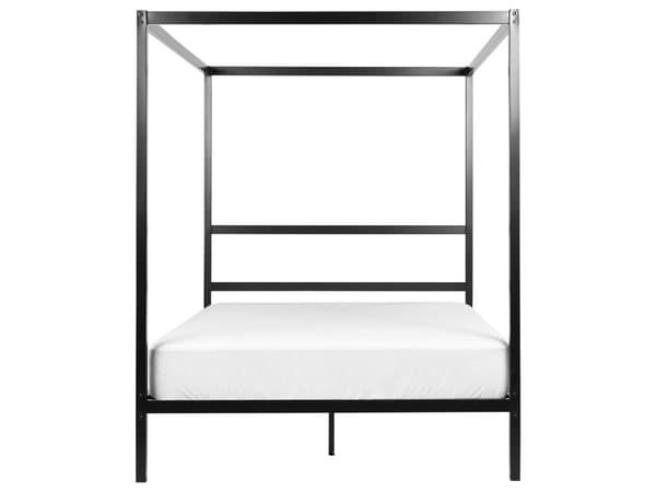 Himmelseng sort metal 140 x 200 cm dobbeltseng industriel minimalistisk