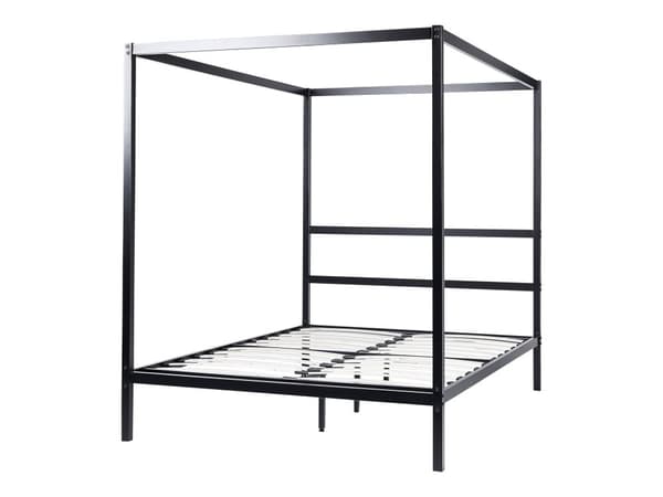 Himmelseng sort metal 140 x 200 cm dobbeltseng industriel minimalistisk