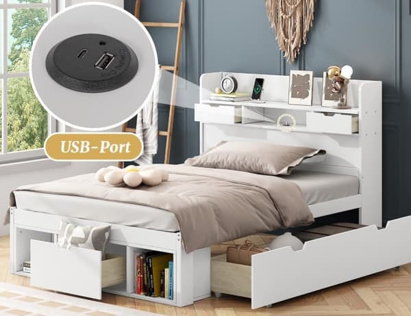USB-portti & laatikot ja säilytyskaapit, vauvansänky, nuorisovuode, monitoimivuode, suuri säilytystila, ilman patjaa 90*200cm