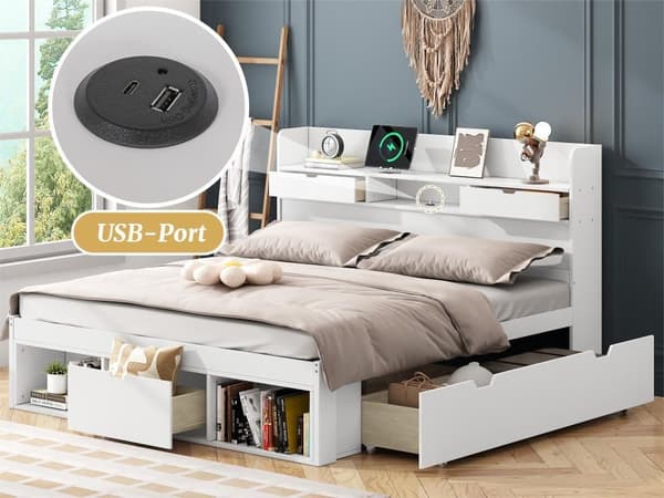 USB-portti & laatikot ja säilytyskaapit, vauvansänky, nuorisovuode, monitoimivuode, suuri säilytystila, ilman patjaa