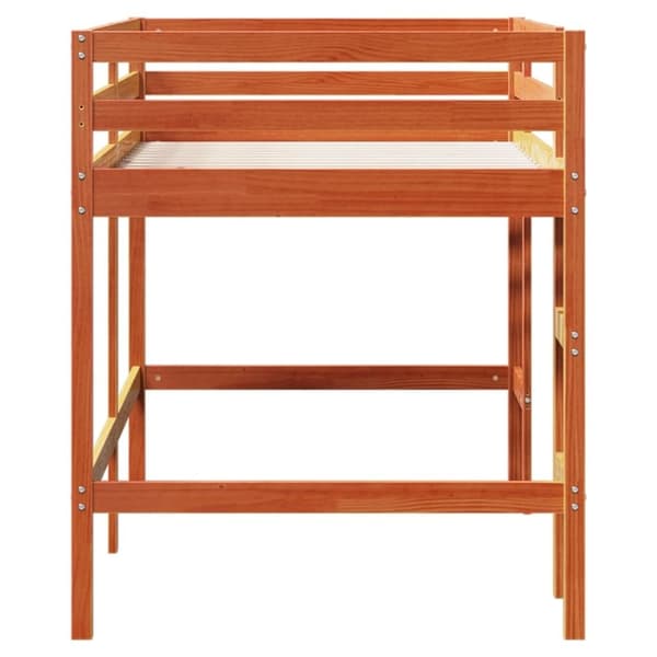 vidaXL Køyeseng for barn med stige voksbrun 90x190 cm heltre furu