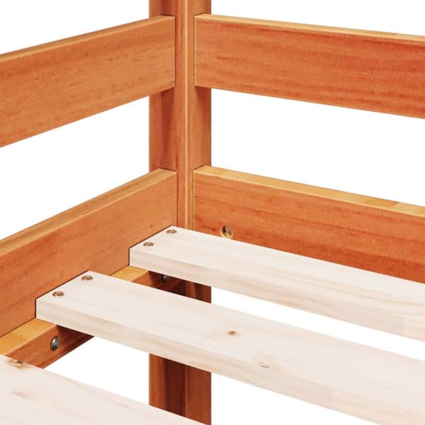 vidaXL Køyeseng for barn med stige voksbrun 90x190 cm heltre furu