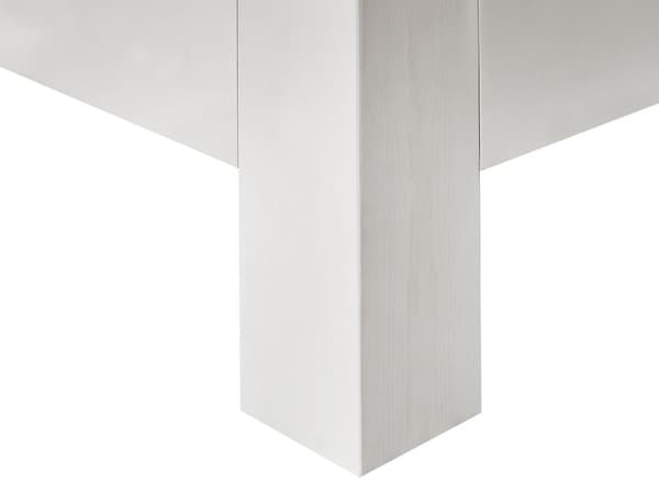 Sängram Vit Tall Trä Dubbel Storlek 160 x 200 cm Spjälgavel Minimalist