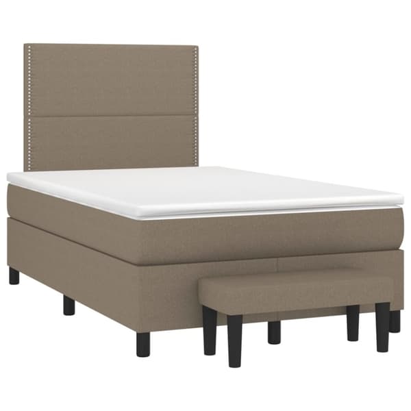 vidaXL Ramsäng med madrass taupe 120x190 cm tyg