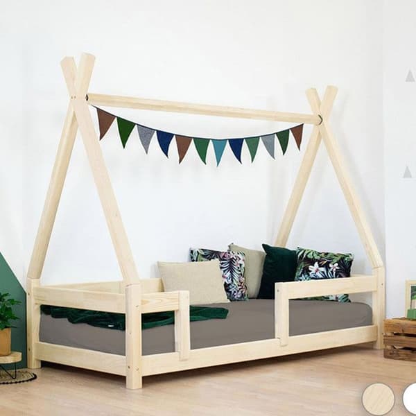 Benlemi - DO-0003/90X190-BIL - NAKANA tipi trä enkelsäng Vit 90x190cm