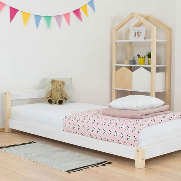 Ljust lägre i trä - Benlemi - DRÖMMIG - Vit - 80x180cm - 1 plats