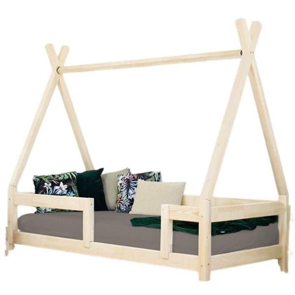 Enkel säng i trä NAKANA - Benlemi - Tipi - Lackerad - 120x180cm - 1 plats