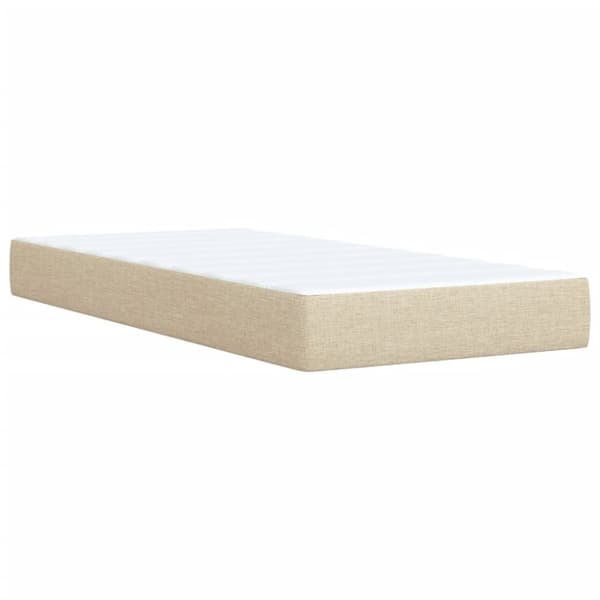 vidaXL kontinentalseng med madras 90x200 cm stof cremefarvet