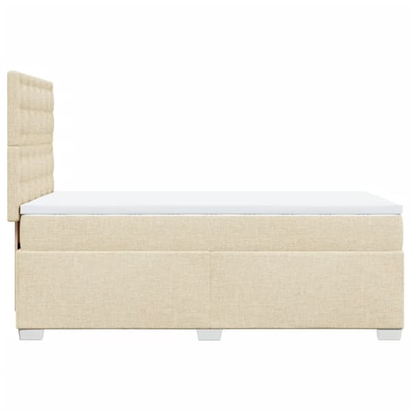 vidaXL kontinentalseng med madras 90x200 cm stof cremefarvet