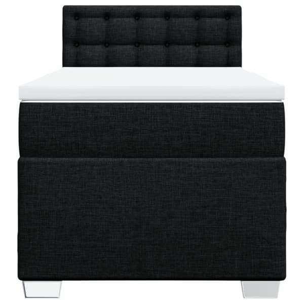 vidaXL kontinentalseng med madras 90x200 cm stof sort